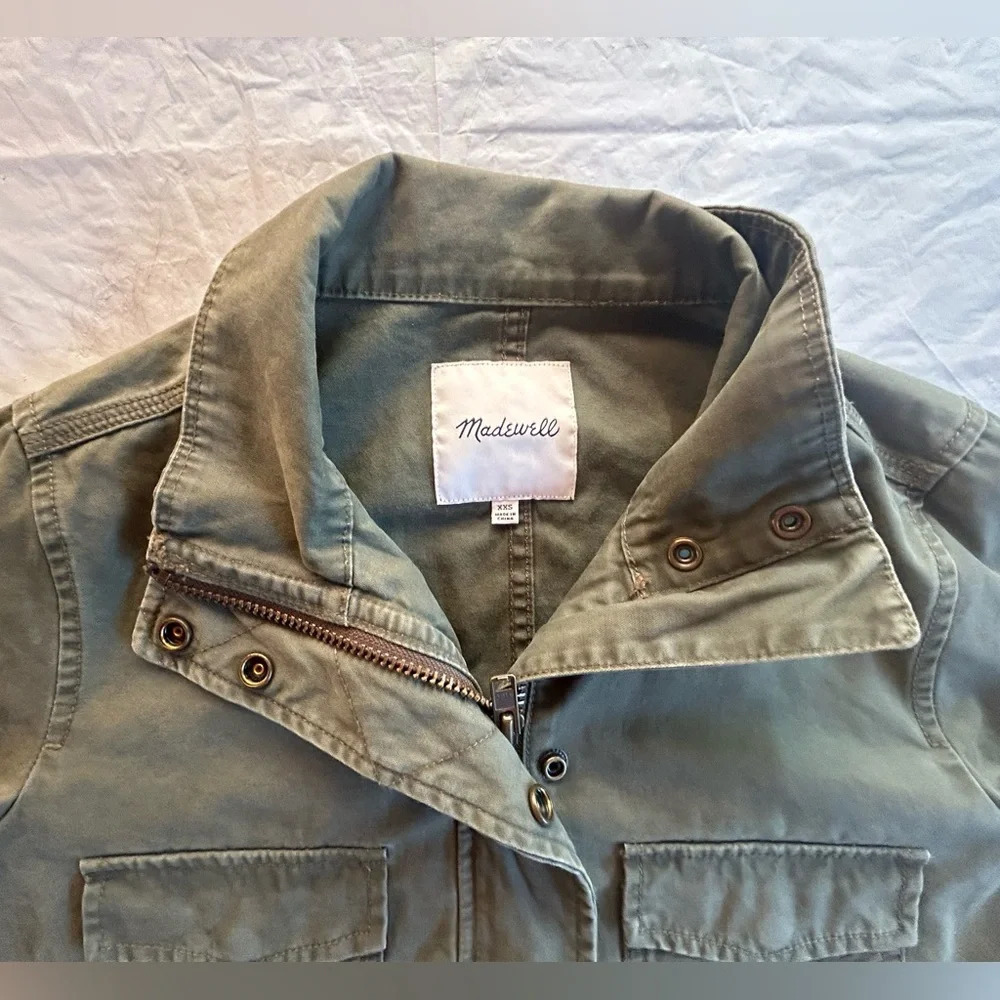 Madewell Army Green Jacket with Cinched Waist  XXS - Picture 2 of 8